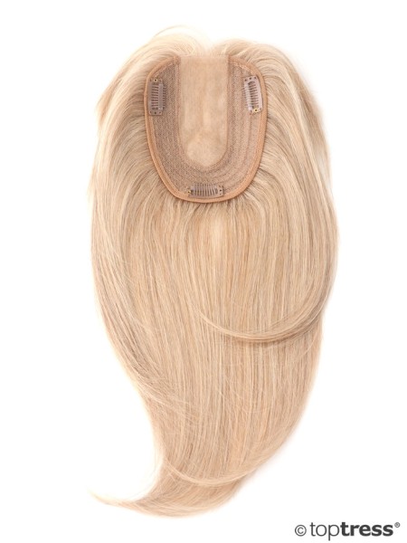 Oberkopfhaarteil Topper F Silktop Echthaar mit Clips blond